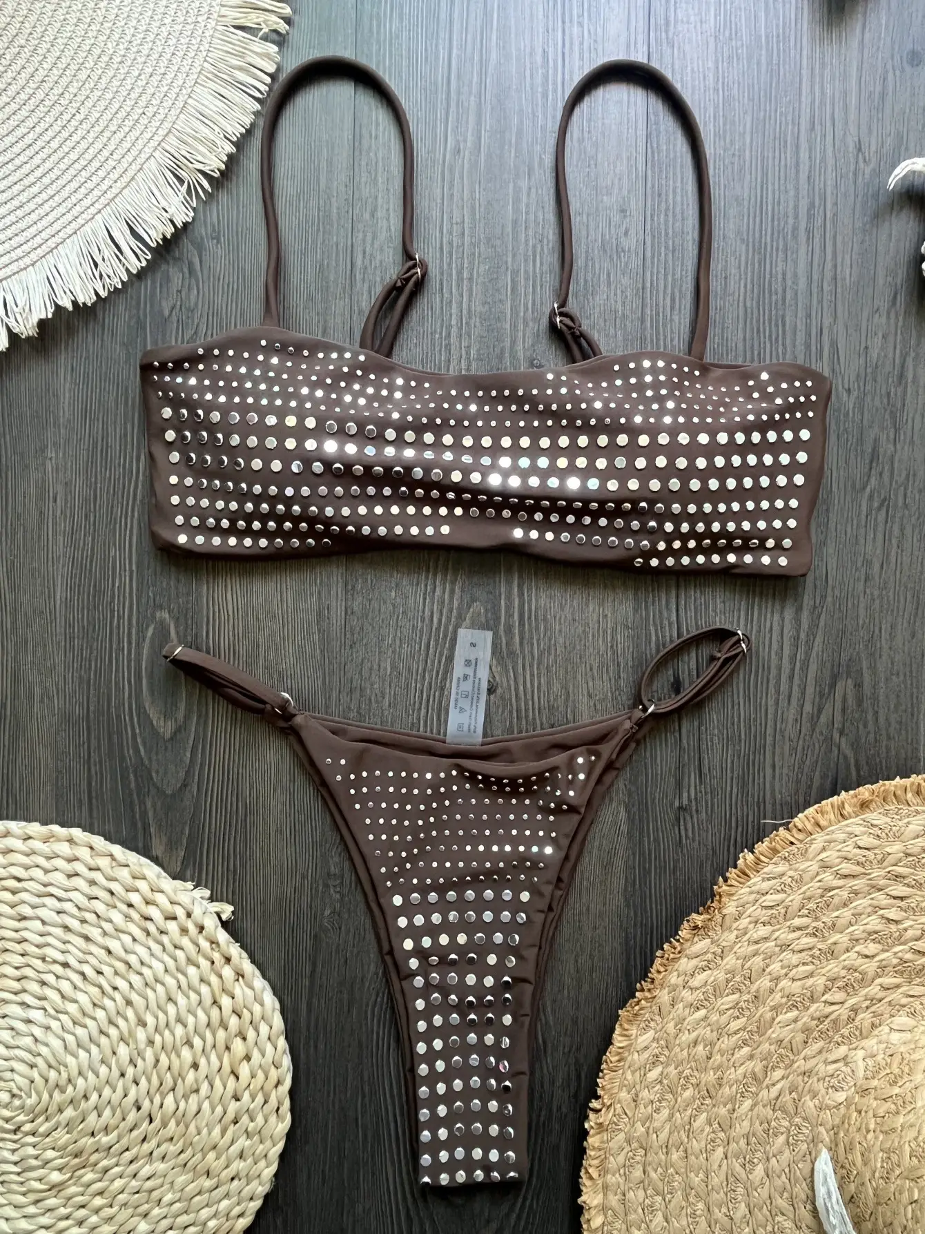 Cross-border Bestseller Hot-Stone-Embroidered Sexy Womens Two-Piece Swimsuit