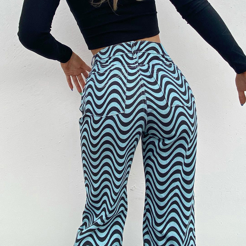 Title 2, Ladies Wavy Straight Fit Casual Wide Leg Pants