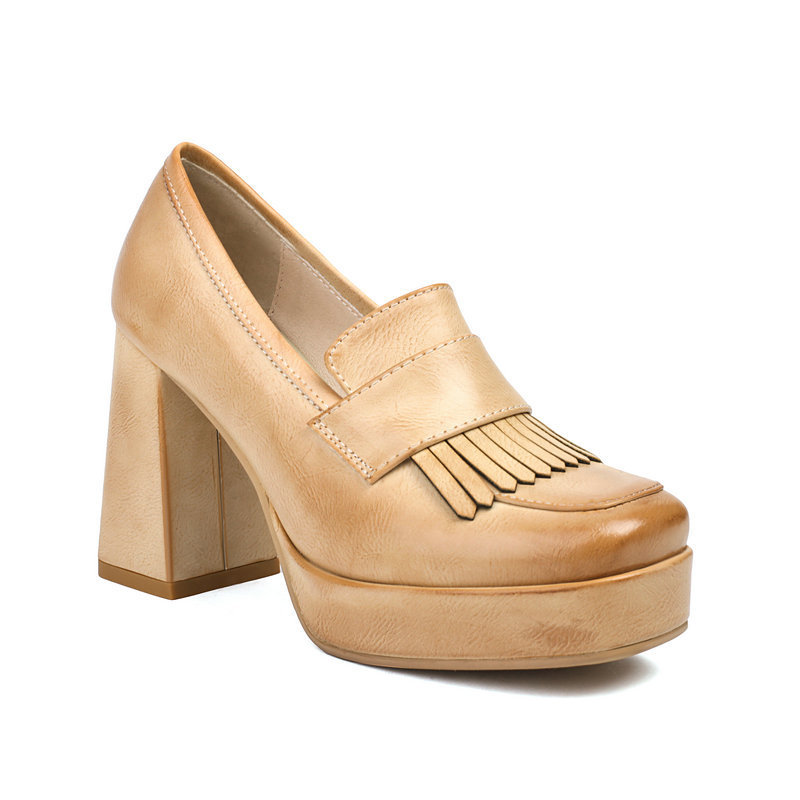 Block-Heeled Square-Toe Pumps