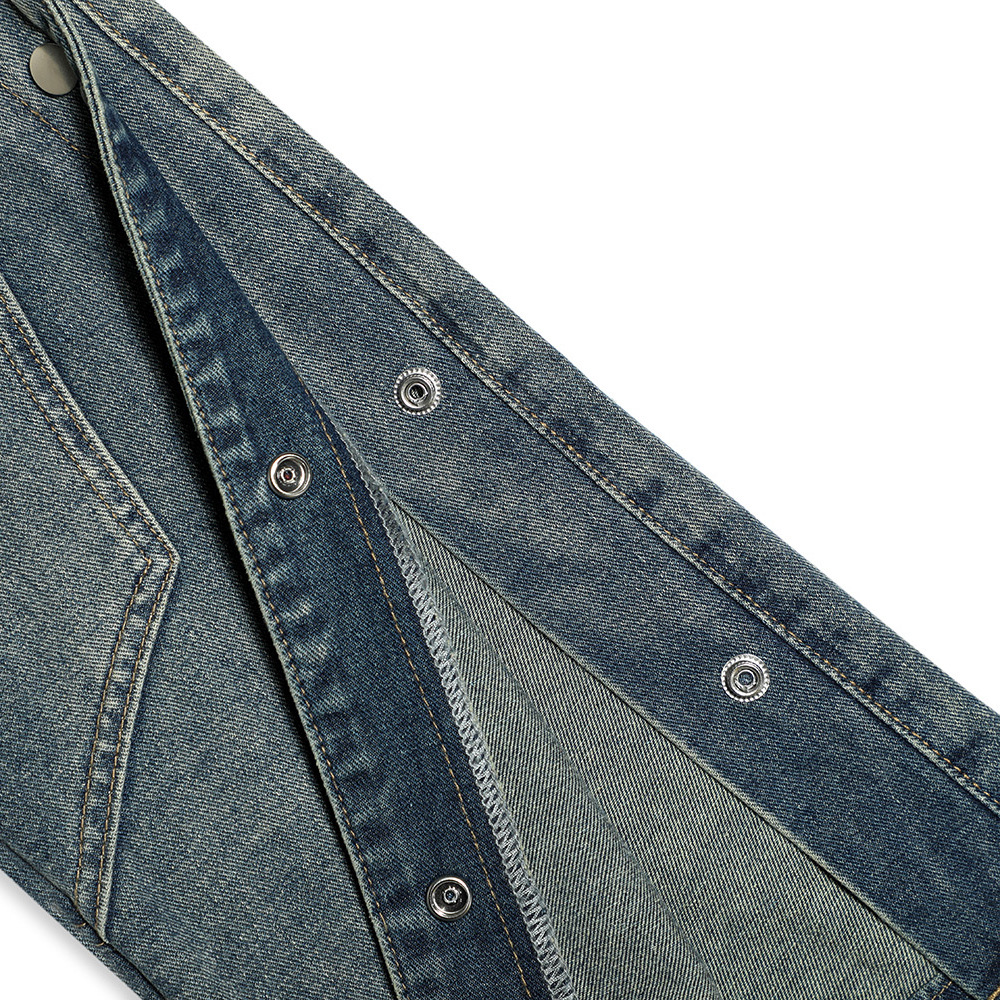 Men's Row Buckle Side Slit Loose Trousers