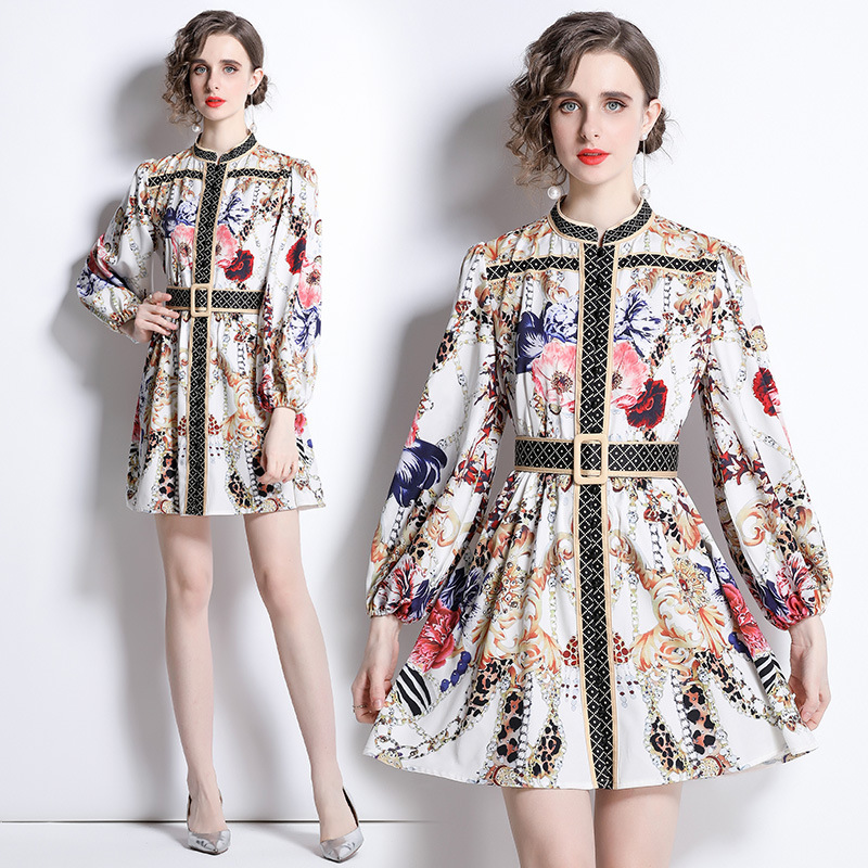 Floral High-Waist Short Dress