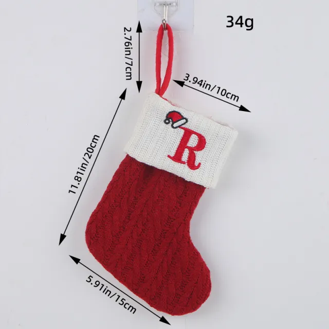 Red Letter Wool Knitted Christmas Stockings Pendant Ornament R - Shop at LoveMi