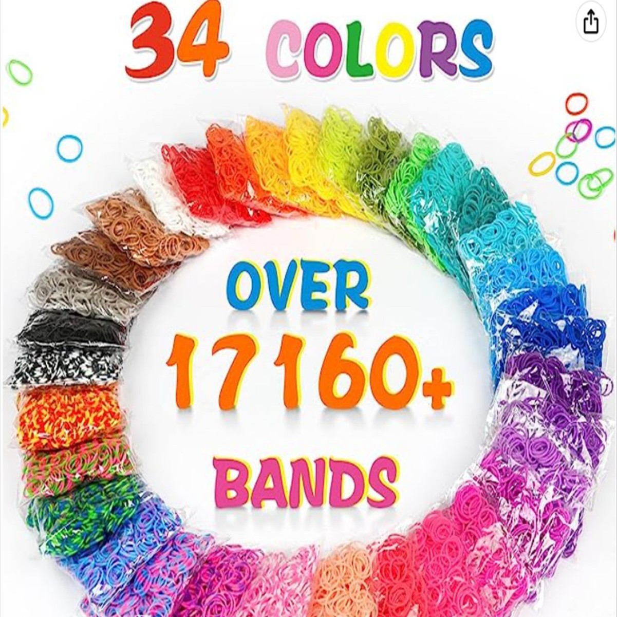 Loose Colorful Rubber Band Weaving Toy Set