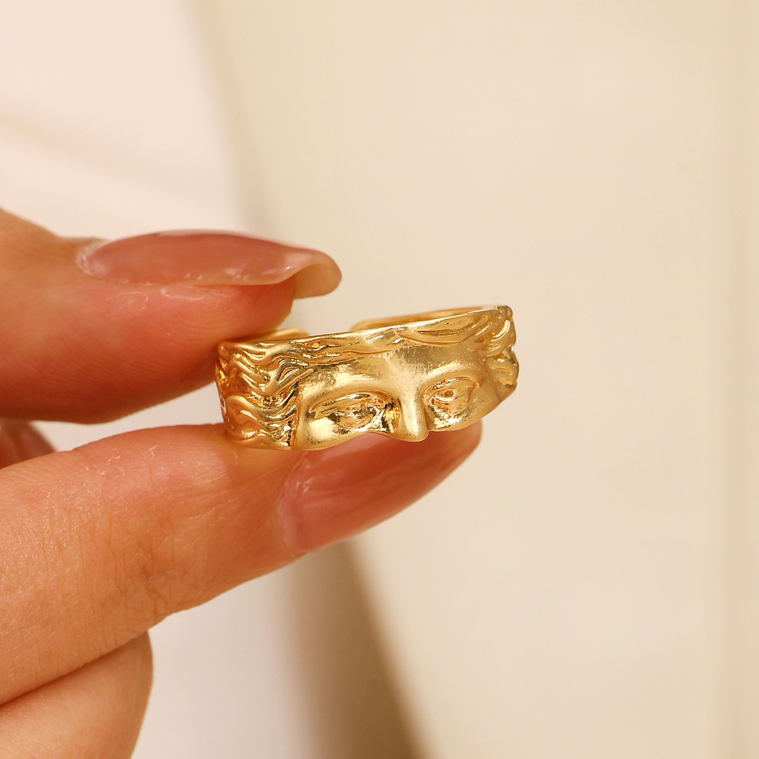 Exaggerated Cold Style Index Finger Ring Sculpture Retro With Opening Ring