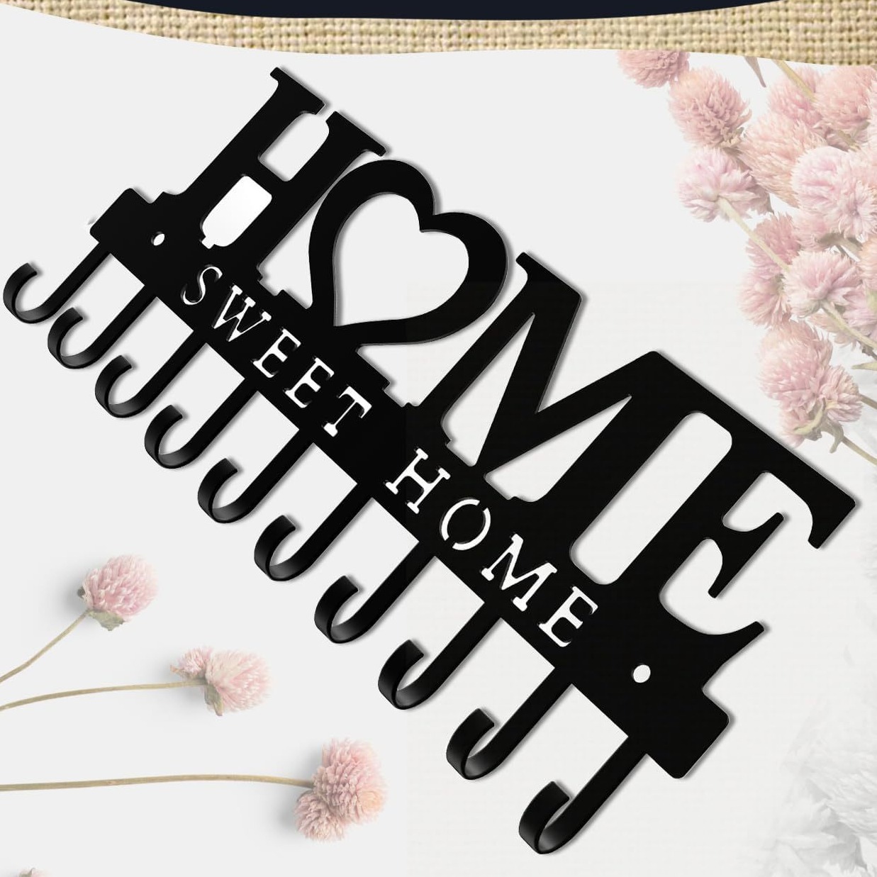 Fashion Wrought Iron Metal Art Decorative Hook