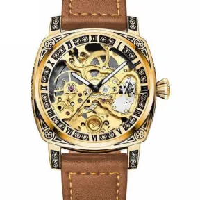 Detailed Dial and Leather Strap Close-up