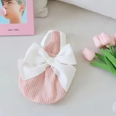Pet Dog Summer Bow Suspenders Clothes - Pink - View 1