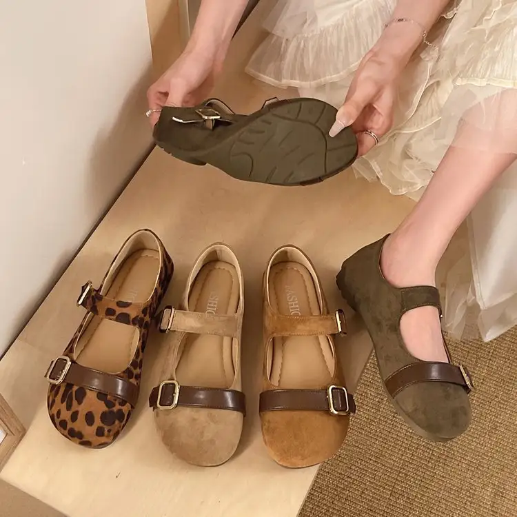 Womens Fashionable Round-toe Versatile Casual Pumps