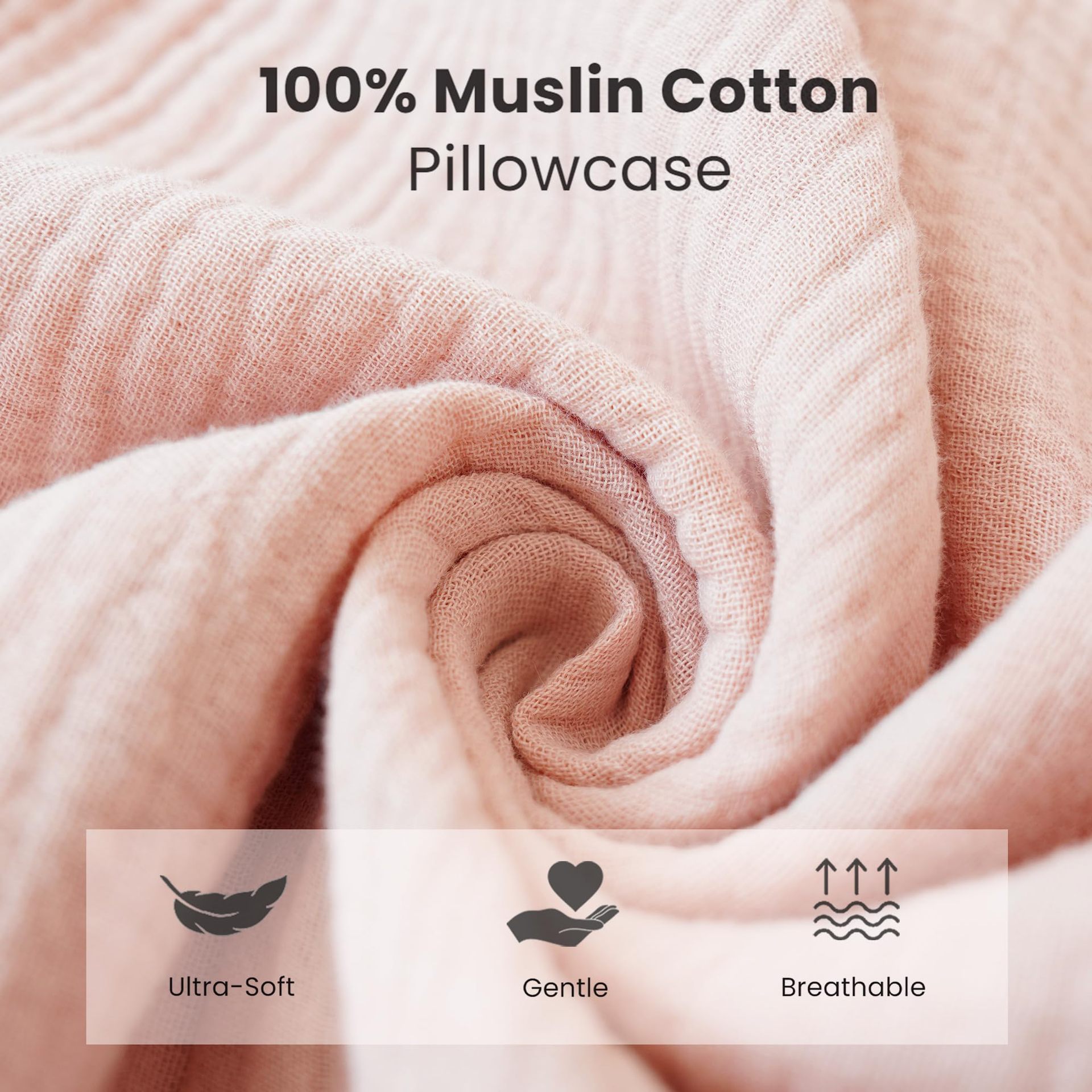 Breathable Cotton Gauze Ruffle Pillowcase For Children