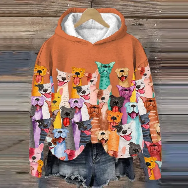 Autumn And Winter European And American Drop shoulder Sleeve Digital Printing Sweater Jlnwy11L8 M - Shop at LoveMi