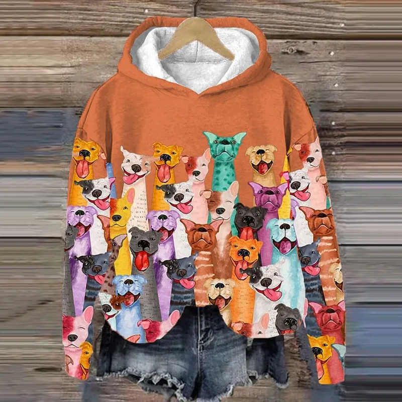 Autumn And Winter European And American Drop-shoulder Sleeve Digital Printing Sweater - Jlnwy11L8-4Xl