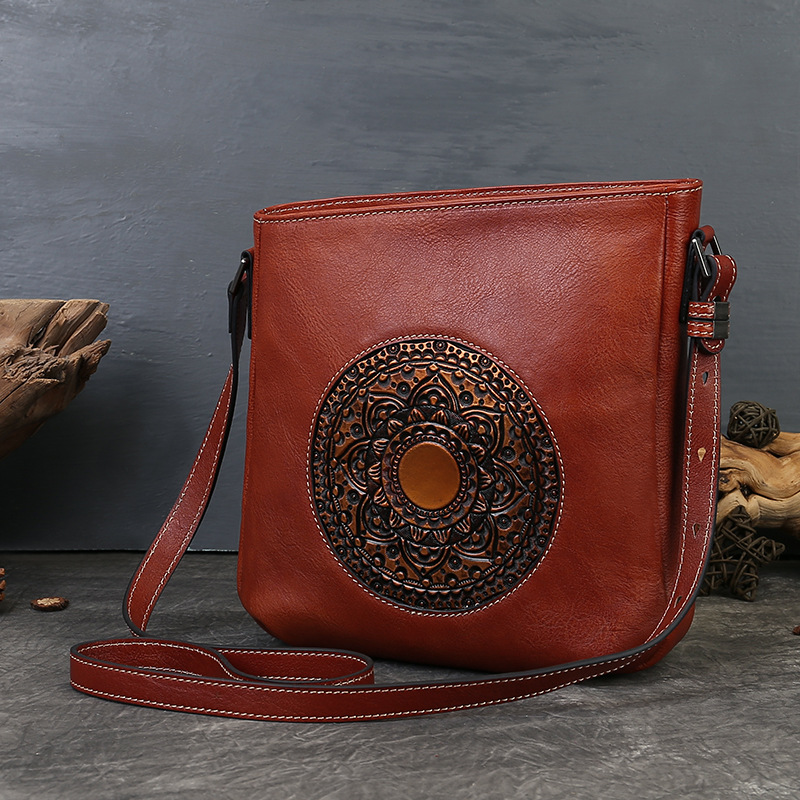 Leather Small Square Crossbody Bag, picture 3 of 6