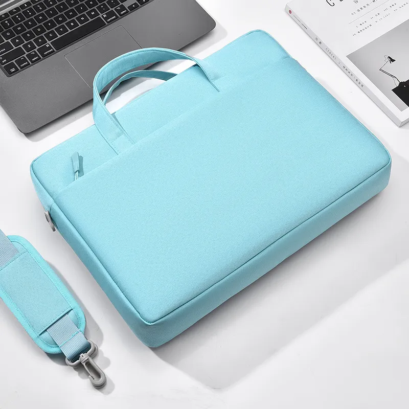 Large Capacity One Shoulder Waterproof Shockproof 15-16 Inch Laptop Bag - Blue
