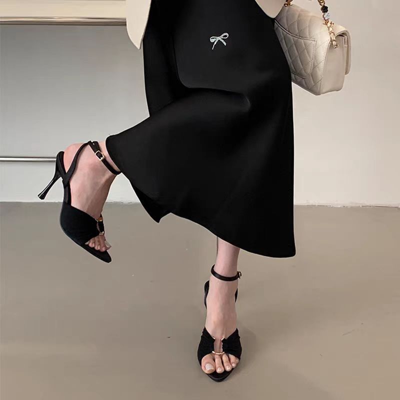 Peep-Toe Strappy High Heels