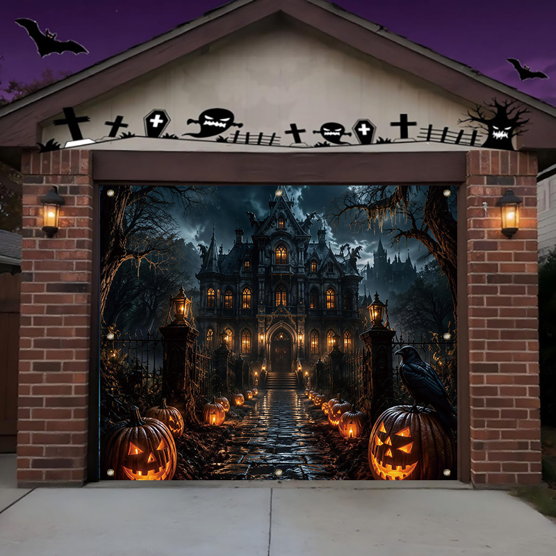 Skull Pumpkin Lantern Decorative Banner