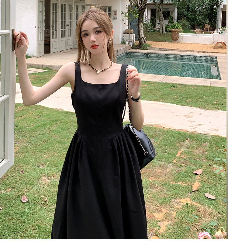 Women's Waist Slimming French Strap Dress