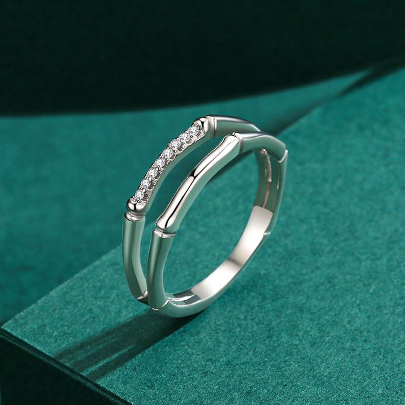 Women's Double-layer Bamboo Personality Ring