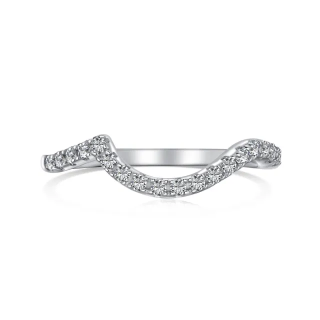 S925 Sterling Silver Ring Female Zircon Inlaid Simple Geometric Letters Platinum Dy120697Swwh - Shop at LoveMi