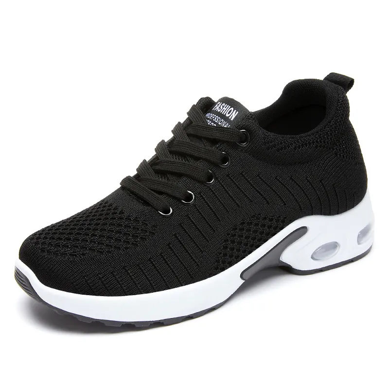 Mesh Air Cushion Shoes Running Shoes Sneaker - Black
