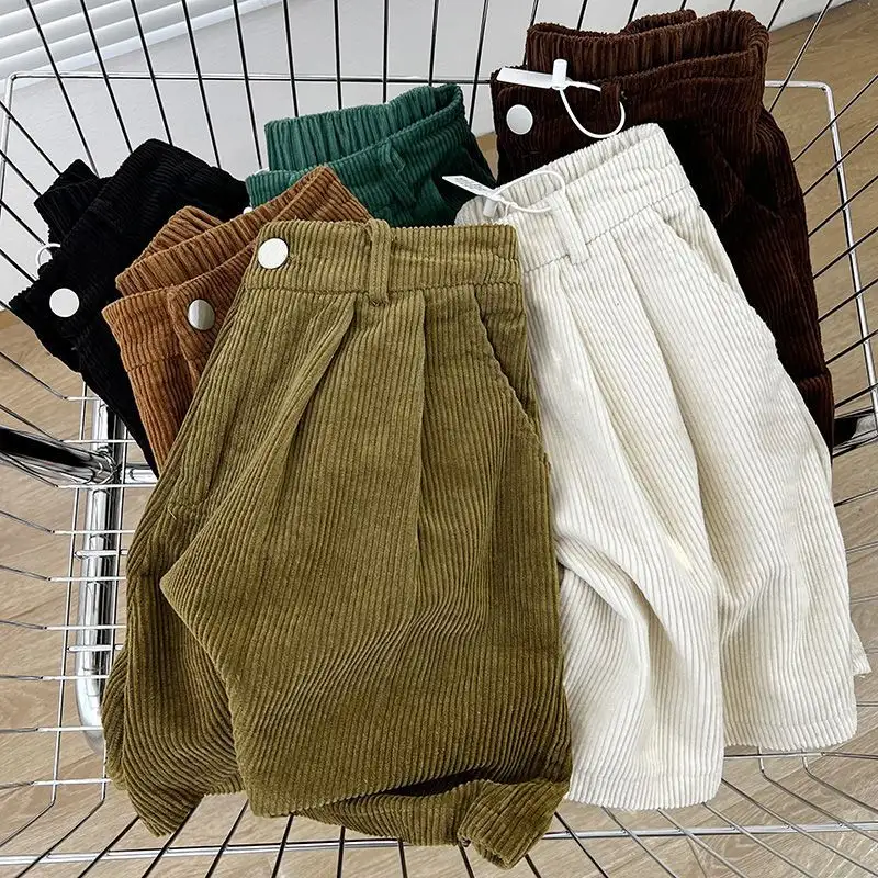 AutumnWinter Plus-Size Corduroy Shorts For Curvy Women