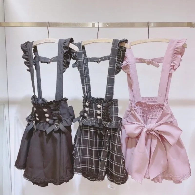 Japanese Style Lace Ribbon Bow Strap Dress