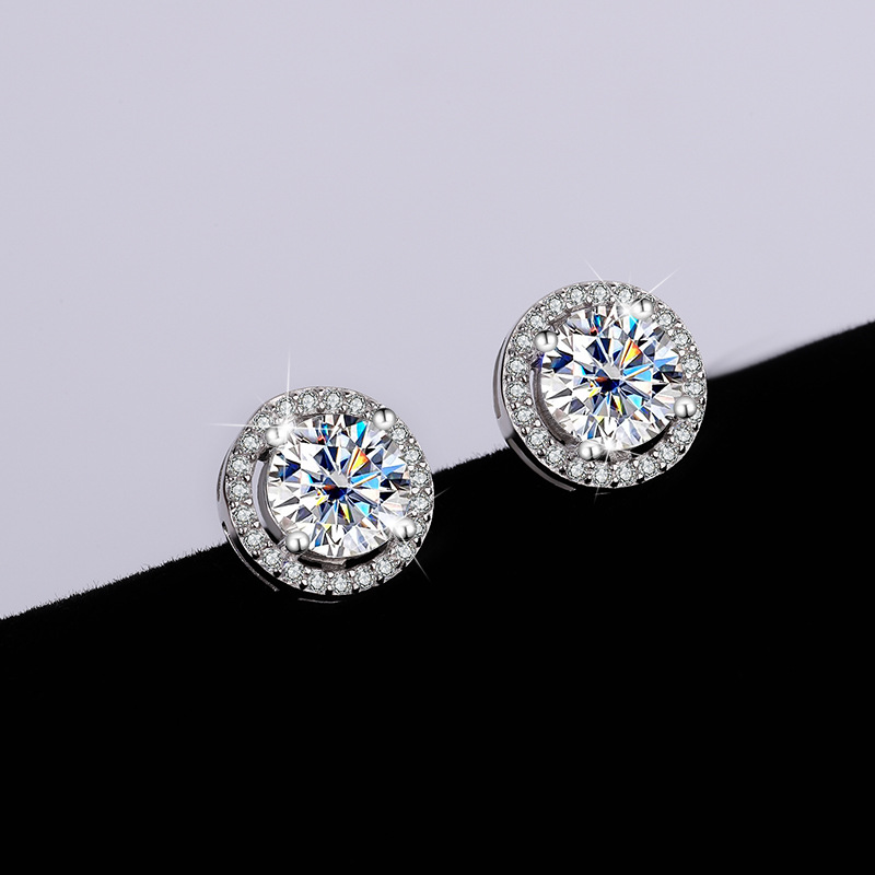 Haengseongworkshop S925 Sterling Silver Tiny Moissanite Stud Earrings – 0.10 CT, 2.5-3mm