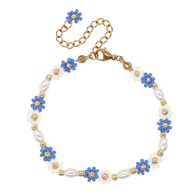 Bohemian Christmas Flower Gold Buckle Stretch Shell Women's Bracelet Mi B220303C - Shop at LoveMi