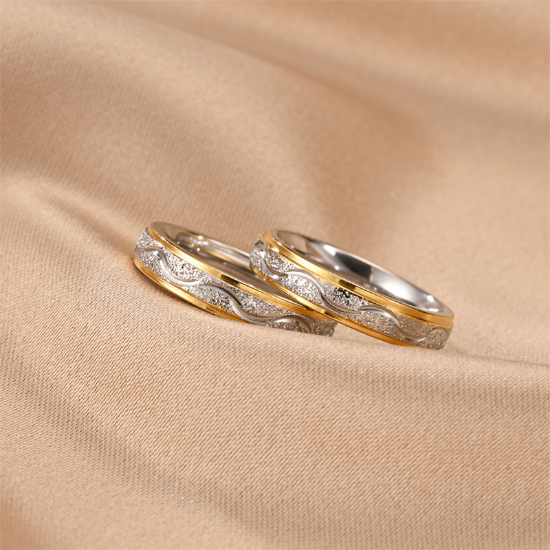 Titanium Steel Couple Rings For Women Non-fading Korean-style Minimalist Design