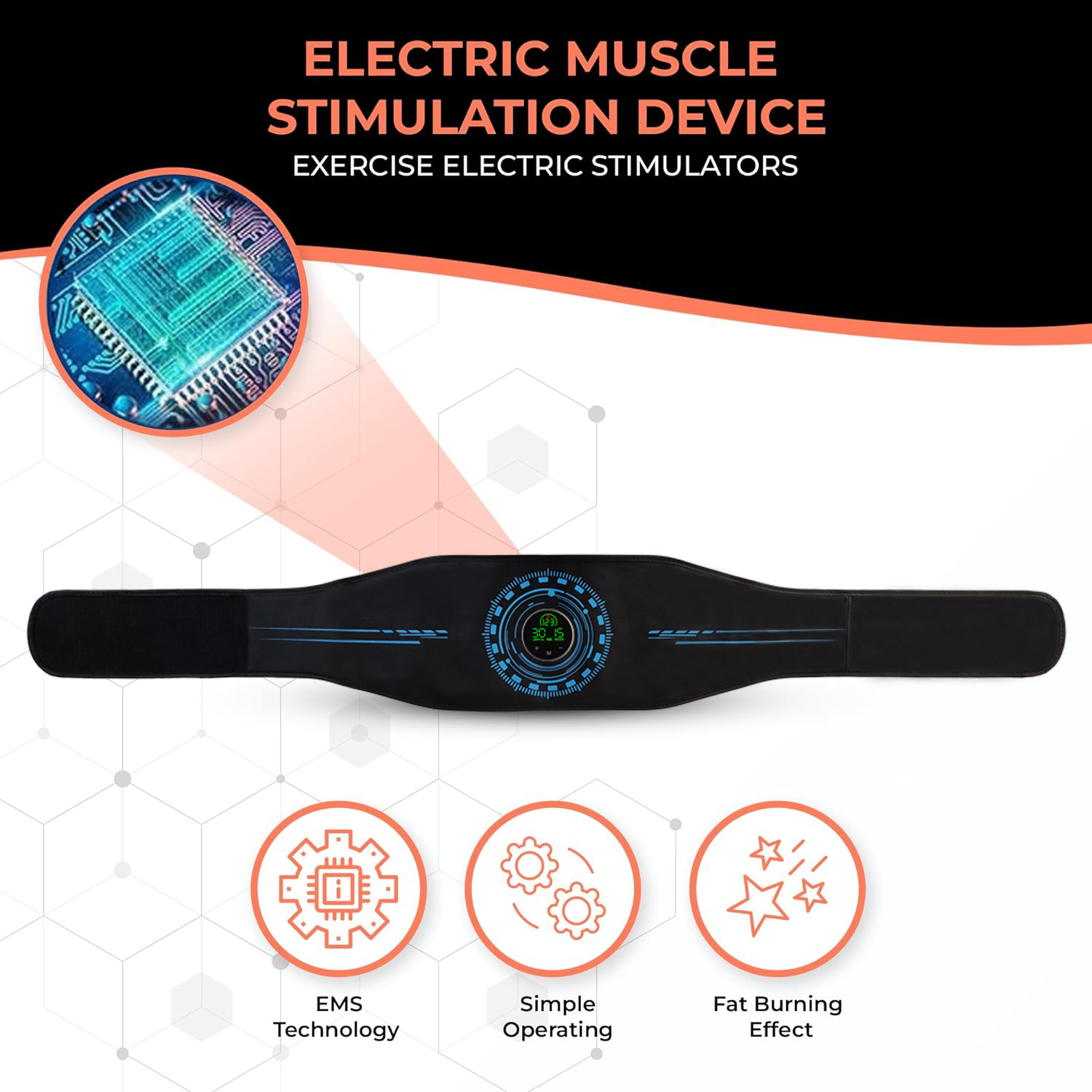 Men’s Sports Calories Display Massage Fitness Belt