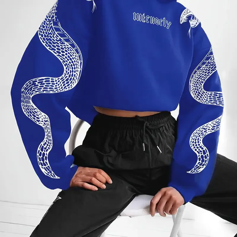 Printed Hooded Pullover Loose Retro Sweater - A2590682-3Xl