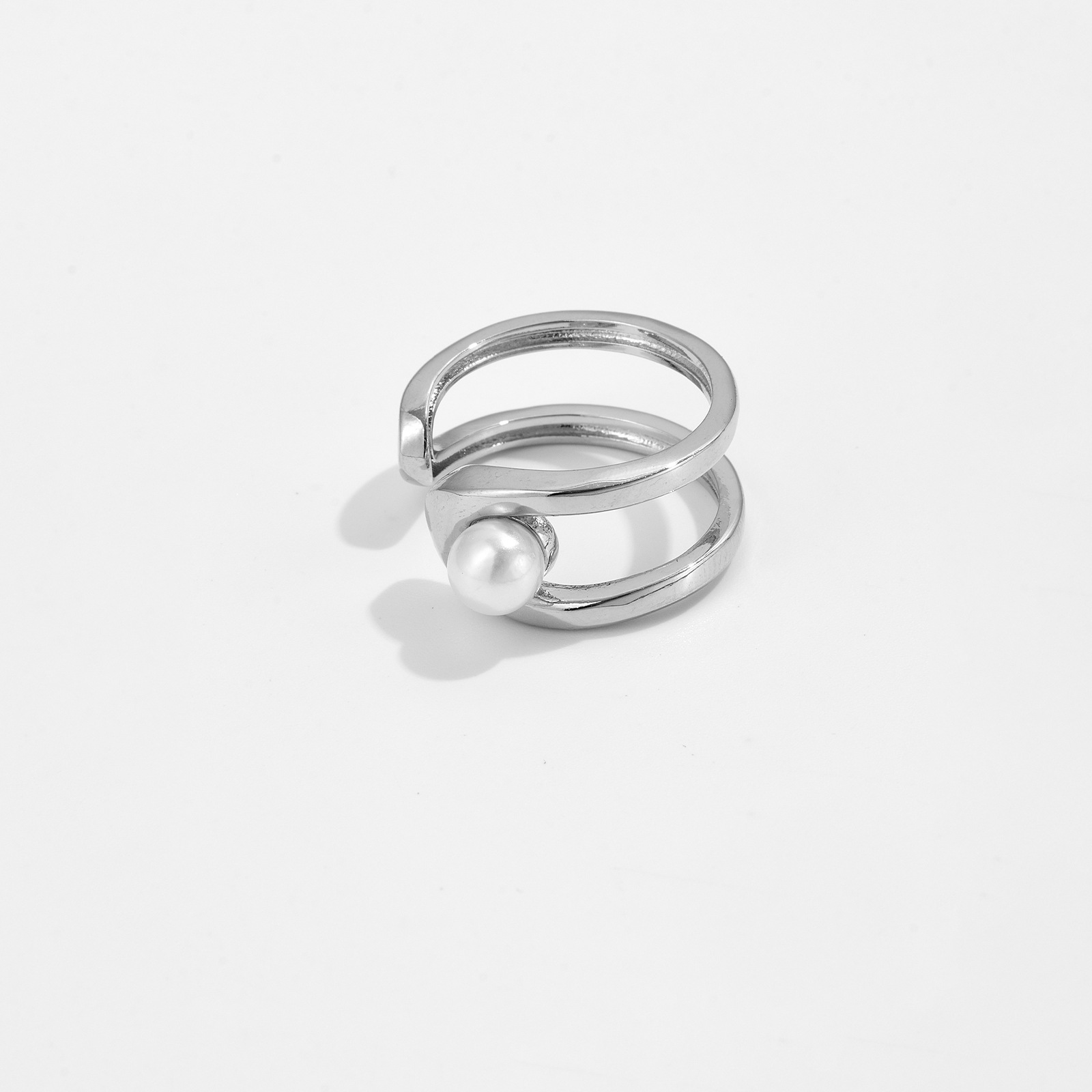Pearl Twin Open Adjustable Ring