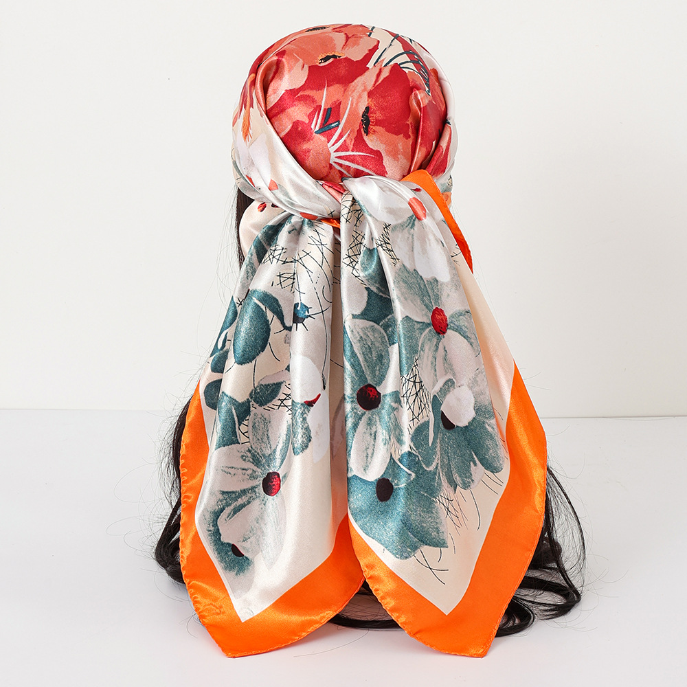Classic Satin Womens Shawl Headscarf And Scarf 4