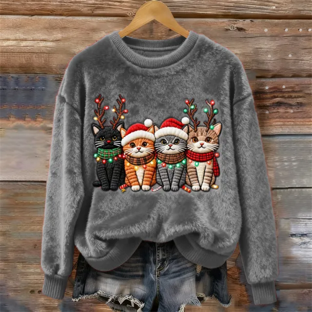 3D Digital Print Pattern Christmas Women's Round Neck Sweatshirt Fh3Iuw75B08E21 M - Shop at LoveMi
