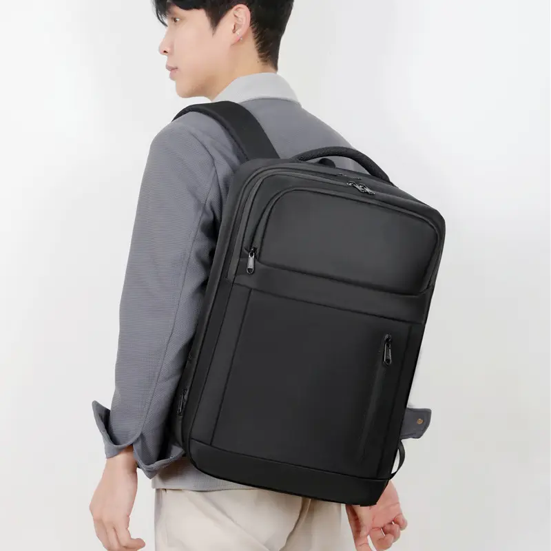 Solid-color Water-repellent Multi-functional Business Laptop Backpack