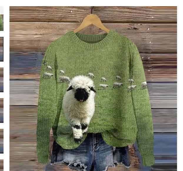 Christmas Round Neck Regular Sleeve Sweater - Jlnwy12 Jy24-5Xl