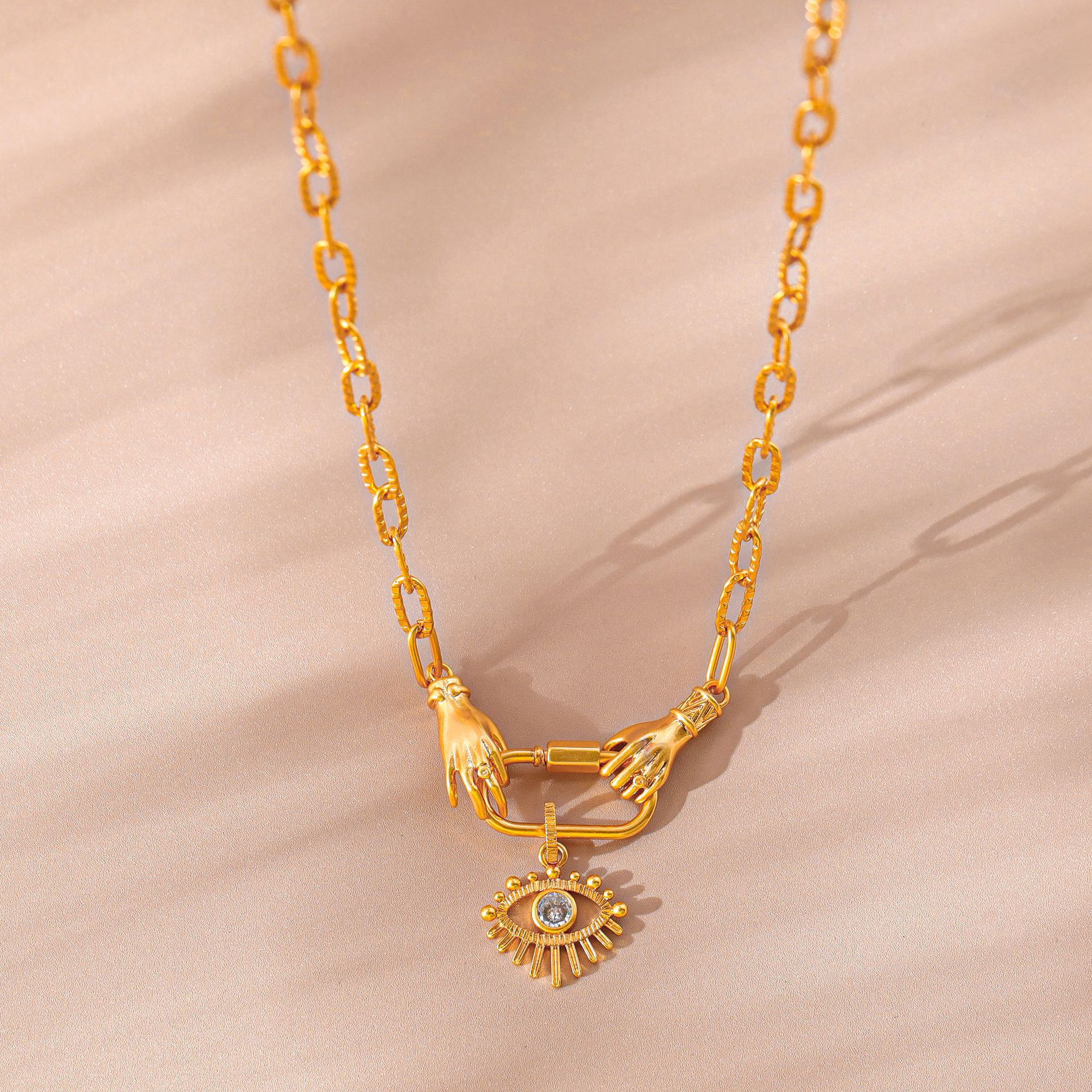 Devil's Eye Zircon Necklace Light Luxury High-grade Copper Plated Gold 18K