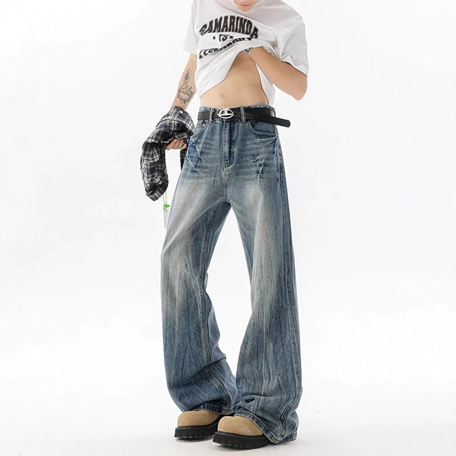Electric Crack Mens Straight-Leg Casual Pants