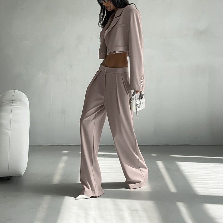 Lapel Long Sleeve Corp Suit Jacket Casual Suit Pants Two-piece Suit