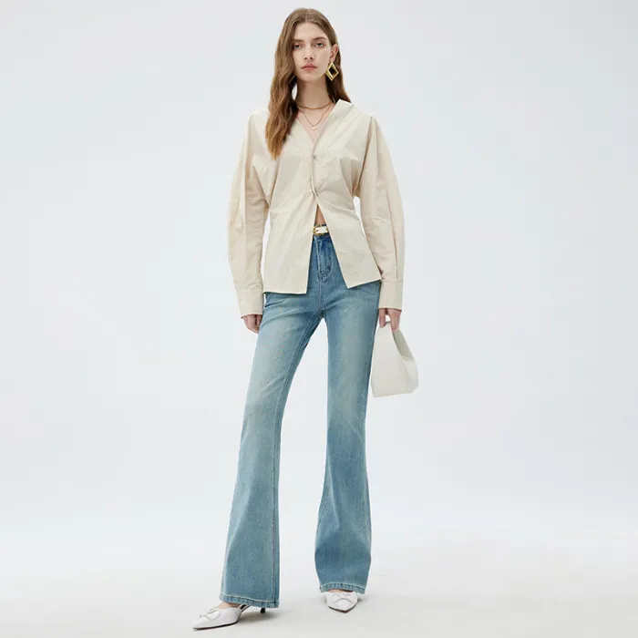 Women's High-end Stretch Skinny Jeans - Light Blue