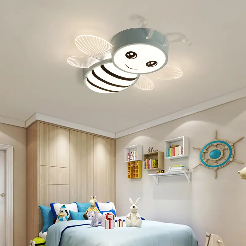 Children's Bee Bedroom Led Ceiling Lamp