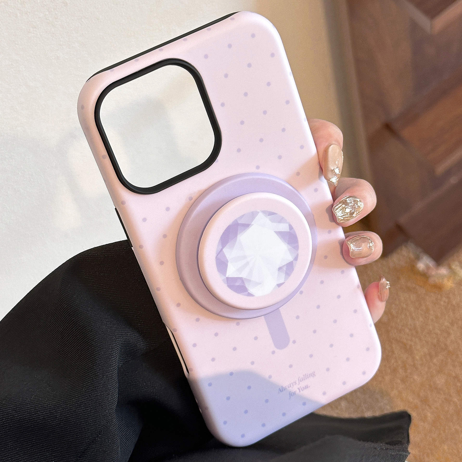 Colorful Diamond Magnetic Mount Phone Case