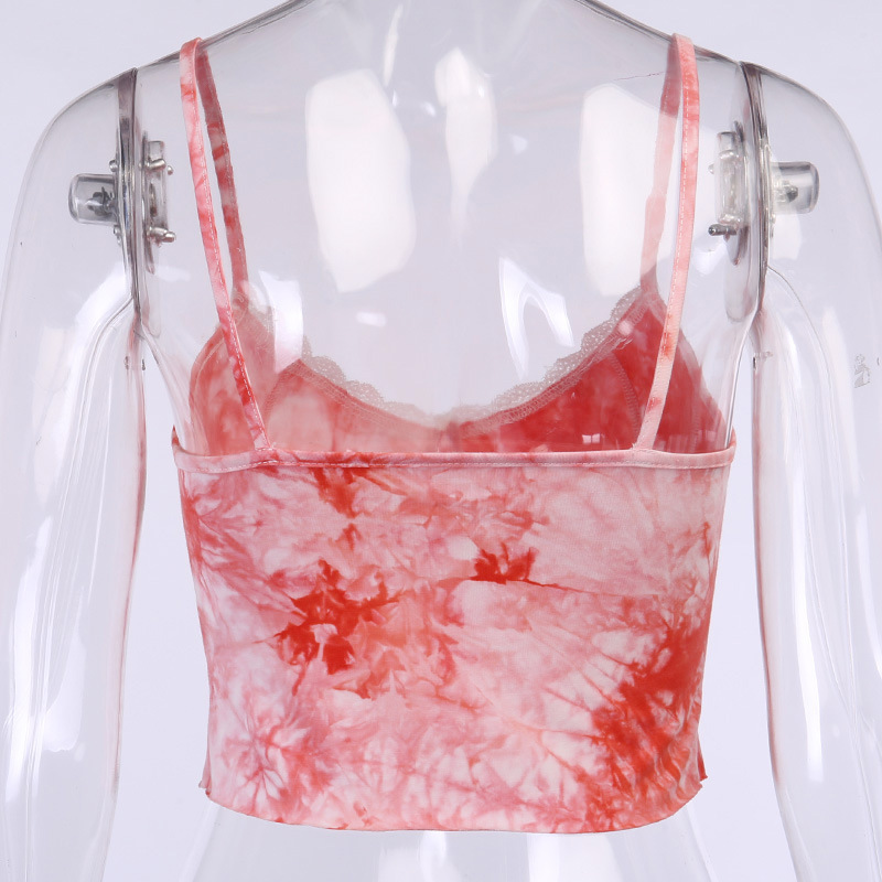 Title 10, Sexy Slim Halter Stitching Tie-dye Camisole