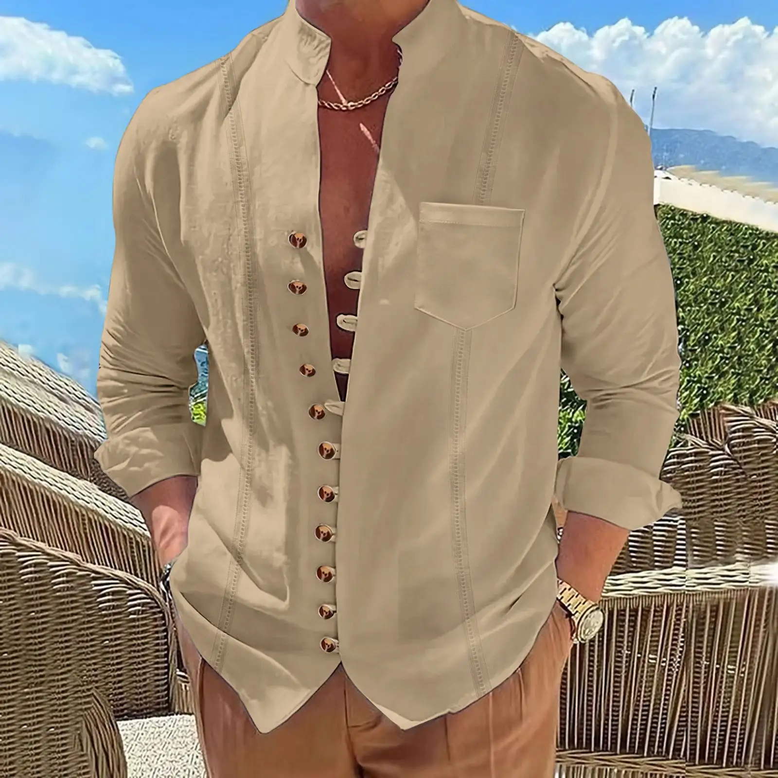 Men's Retro Cotton And Linen Casual Loose