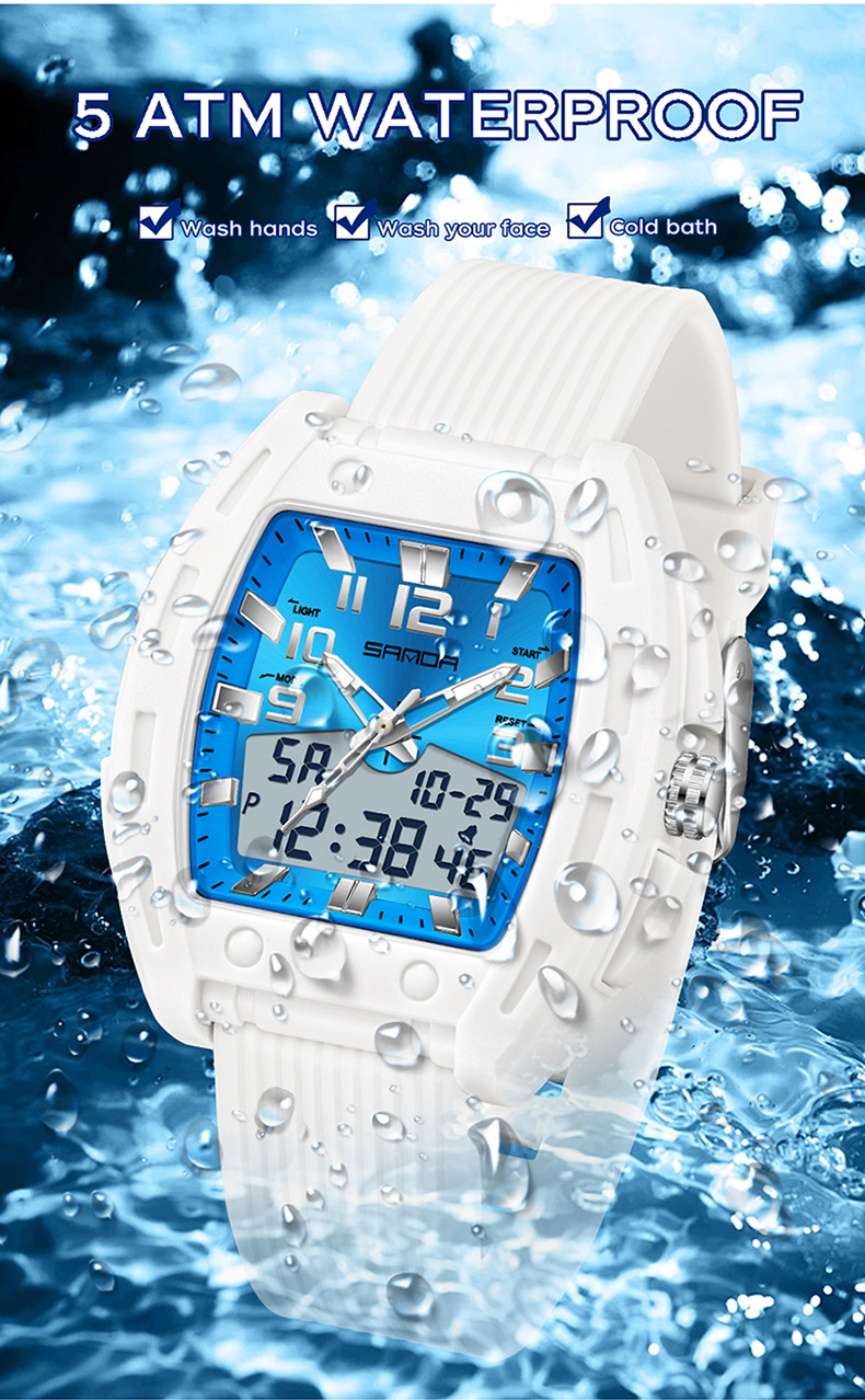 Sanda 6330 Sporty Stylish And Energetic Bucket-style Wristwatch for Men