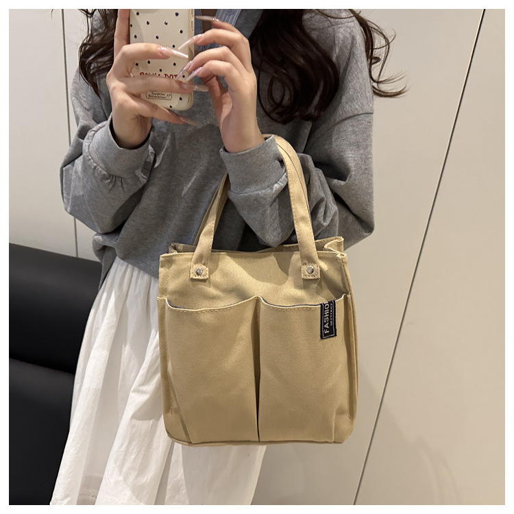 Plain-colored Tote Bag Student Lunch Box 8