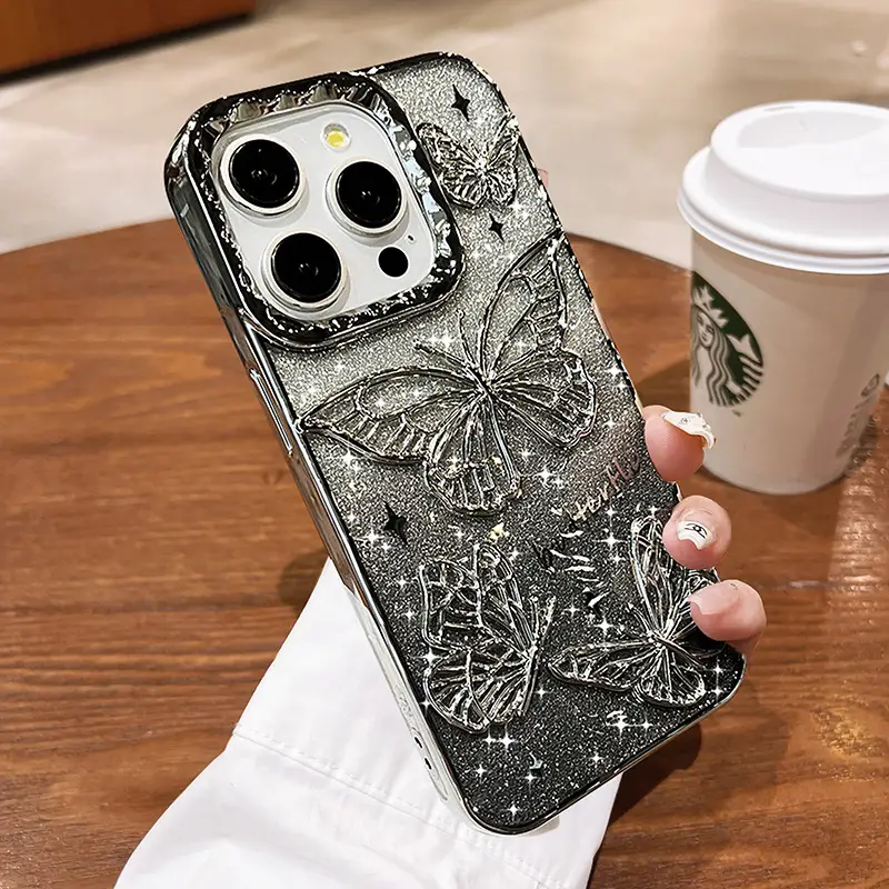 Phone Case New Butterfly Glitter Anti-fall