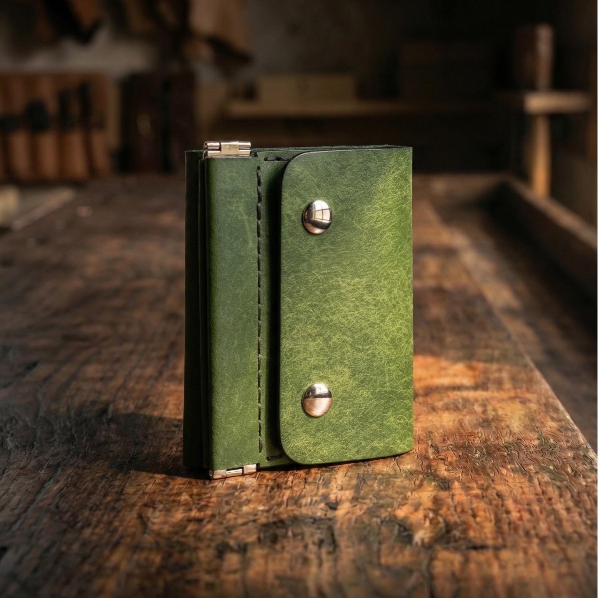 Retro Compact Leather Tri-Fold Wallet