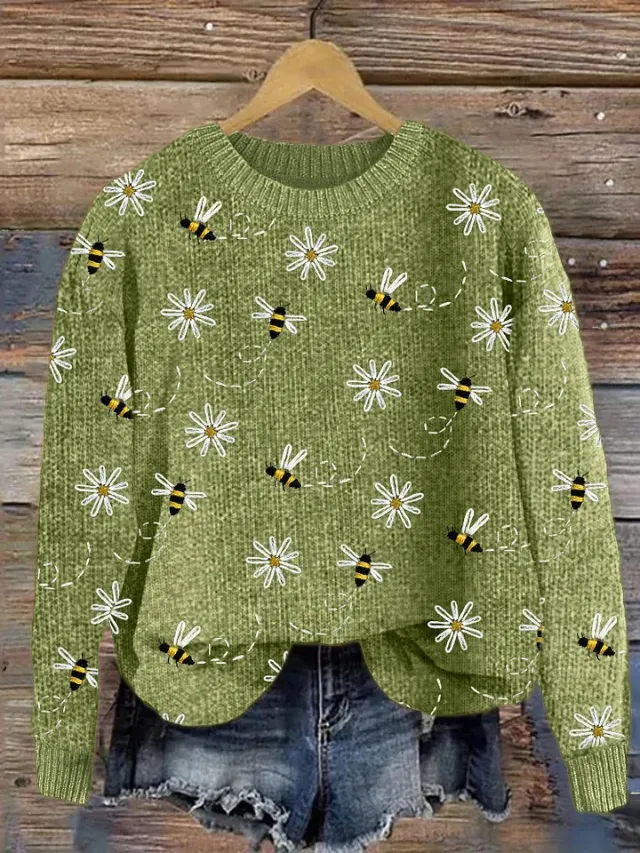 3D Digital Print Crew Neck Sweater In A Faux Sweater Style Fh25080619 3Xl - Shop at LoveMi