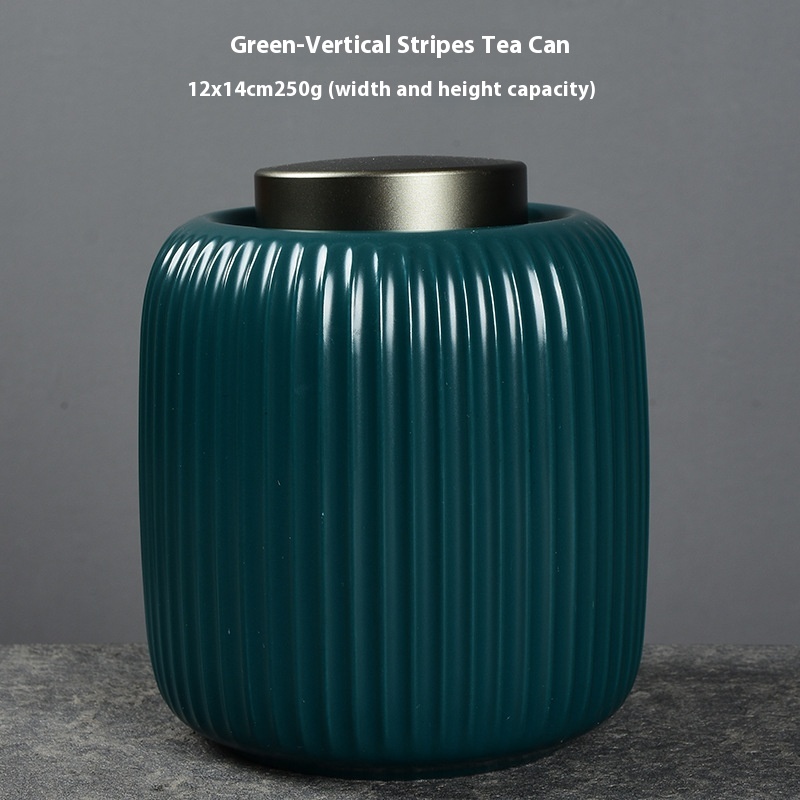 Striped Tea Pot Green