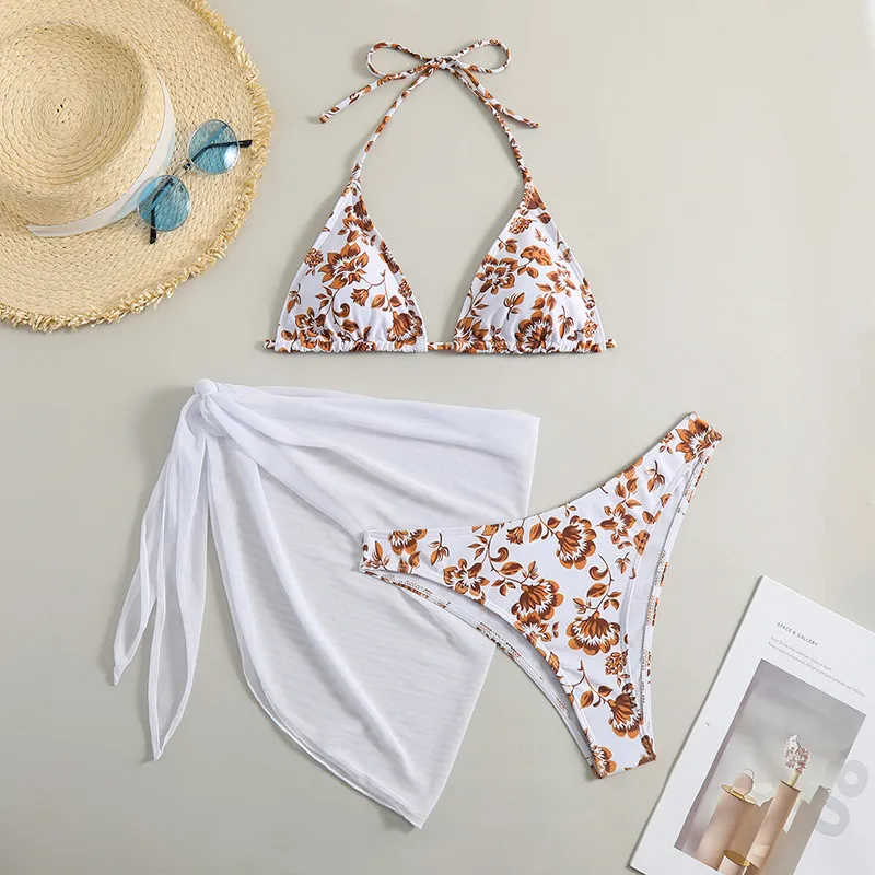 Bikini Three-piece Swimsuit For Women - Rose